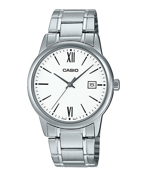 Casio MTP - V002D - 7B3UDF Men's Standard Analog Stainless Steel Date White Dial Watch - Zamana.pk Main image