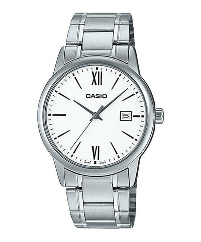 Casio MTP - V002D - 7B3UDF Men's Standard Analog Stainless Steel Date White Dial Watch - Zamana.pk