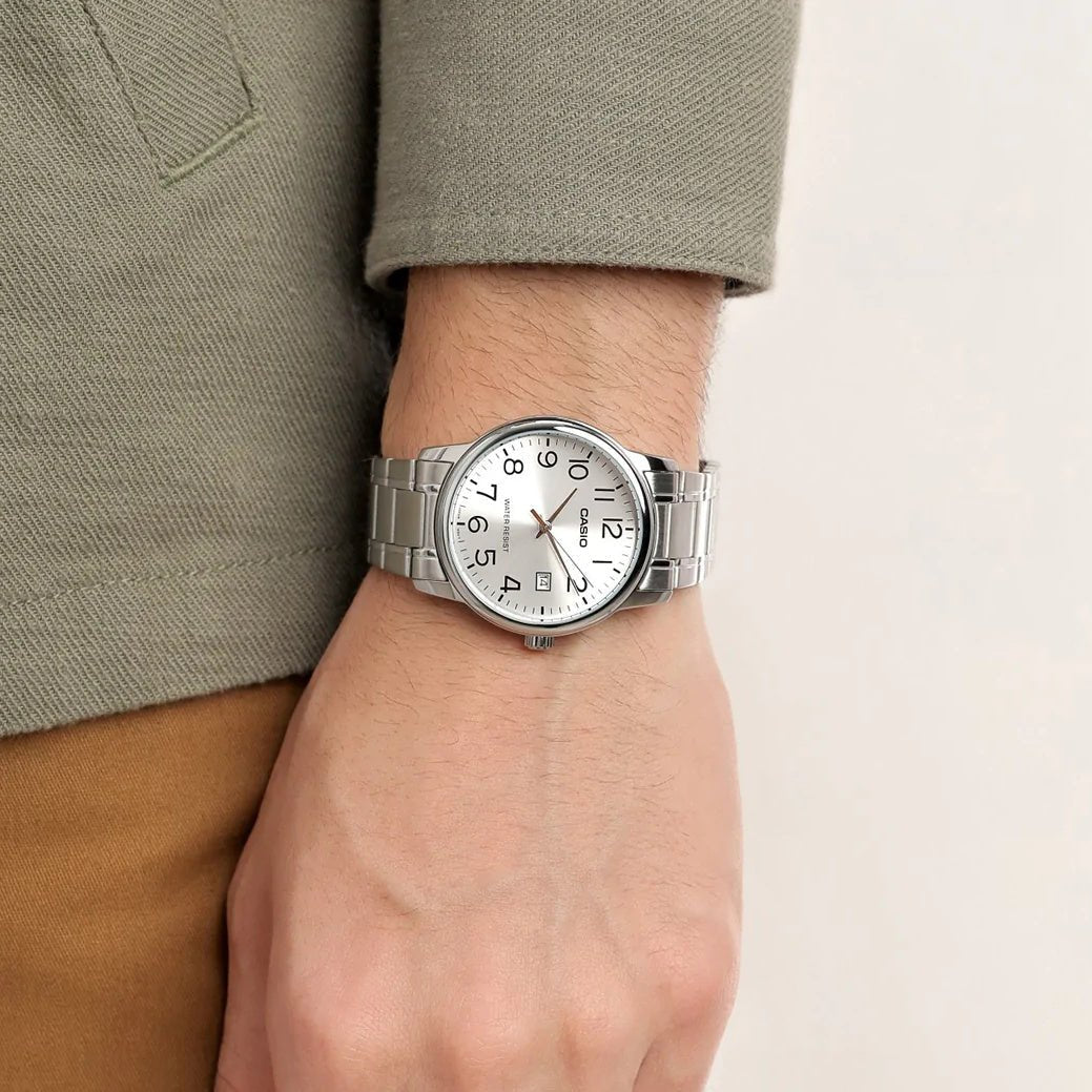 Casio MTP - V002D - 7BUDF Men's Standard Analog Stainless Steel Watch - Zamana.pk