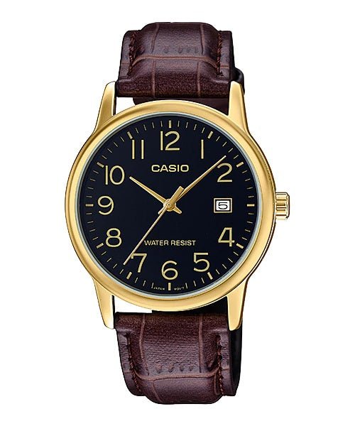Casio MTP - V002GL - 1BUDF Brown Leather Watch for Men - Zamana.pk