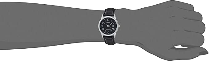 Casio MTP - V002L - 1B Men's Standard Analog Leather Band Easy Reader Day Date Watch - Zamana.pk