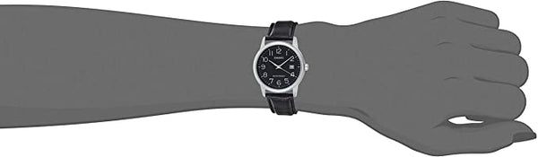 Casio MTP - V002L - 1B Men's Standard Analog Leather Band Easy Reader Day Date Watch - Zamana.pk