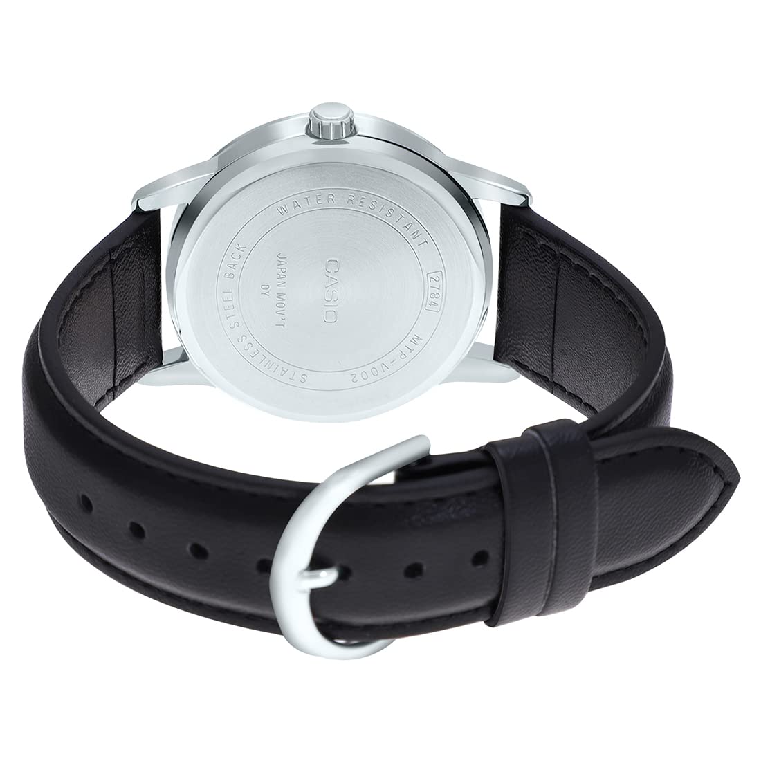Casio MTP - V002L - 1B3UDF Men's Standard Analog Leather Band Easy Reader Date Watch - Zamana.pk