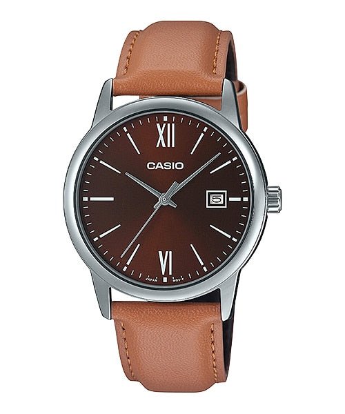 Casio MTP-V002L-5B3UDF leather band date Men's Watch Secondary image