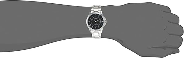 Casio MTP - V004D - 1B Mens Stainless Steel Watch Black Dial Date ANALOG Display - Zamana.pk
