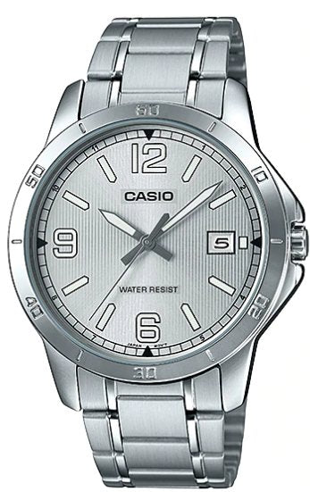 Casio MTP - V004D - 7B2 Men's Dress Stainless Steel Silver Dial Analog Date Watch - Zamana.pk