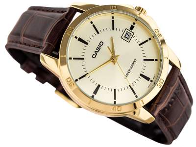 Casio MTP - V004GL - 9AUDF Brown Leather Watch for Men - Zamana.pk