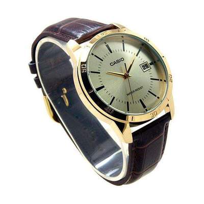 Casio MTP - V004GL - 9AUDF Brown Leather Watch for Men - Zamana.pk