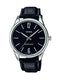 Casio MTP - V005L - 1BUDF Men's Standard Analog Black Leather Band Black Dial Watch - Zamana.pk