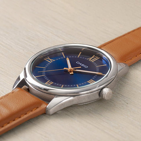 Casio MTP - V005L - 2B5UDF Men's leather band date Watch - Zamana.pk