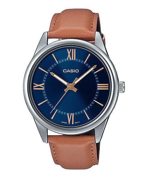 Casio MTP - V005L - 2B5UDF Men's leather band date Watch - Zamana.pk Main image