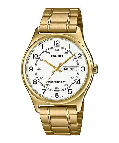 Casio MTP - V006G - 7BUDF Men's Gold Tone Stainless Steel Dress Watch - Zamana.pk