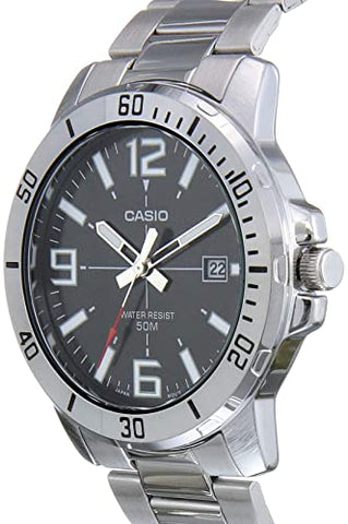 Casio MTP - VD01D - 1BV Men's Enticer Stainless Steel Black Dial Casual Analog Sporty Watch - Zamana.pk