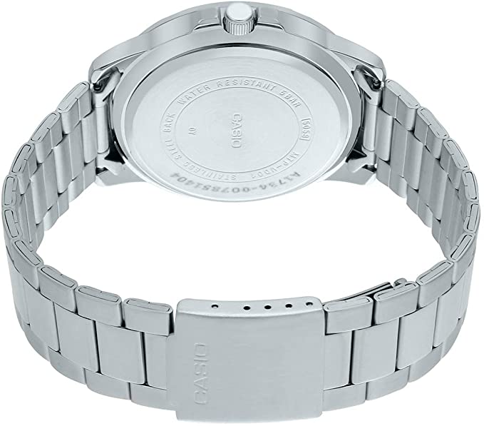 Casio MTP - VD01D - 1E2V Men's Enticer Stainless Steel Black Dial Casual Analog Sporty Watch - Zamana.pk