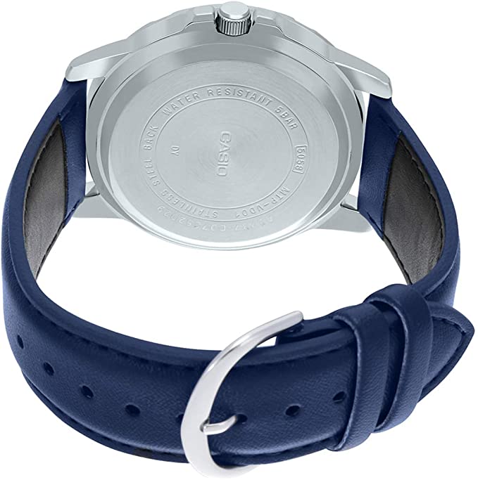 Casio MTP - VD01L - 2BVUDF Men's Enticer Blue Leather Band Blue Dial Casual Analog Sporty Watch - Zamana.pk