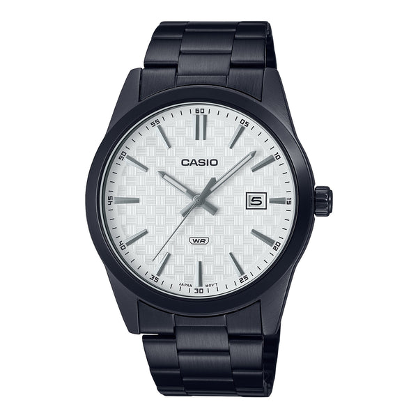 Casio MTP - VD03B - 7AUDF Stanless Steel White Dial 3 - Hand Analog Men's Watch - Zamana.pk