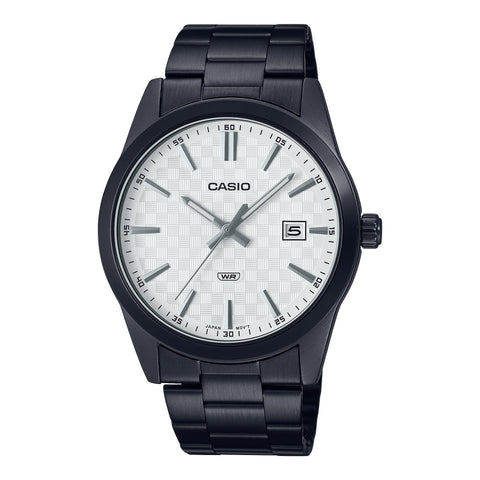Casio MTP - VD03B - 7AUDF Stanless Steel White Dial 3 - Hand Analog Men's Watch - Zamana.pk