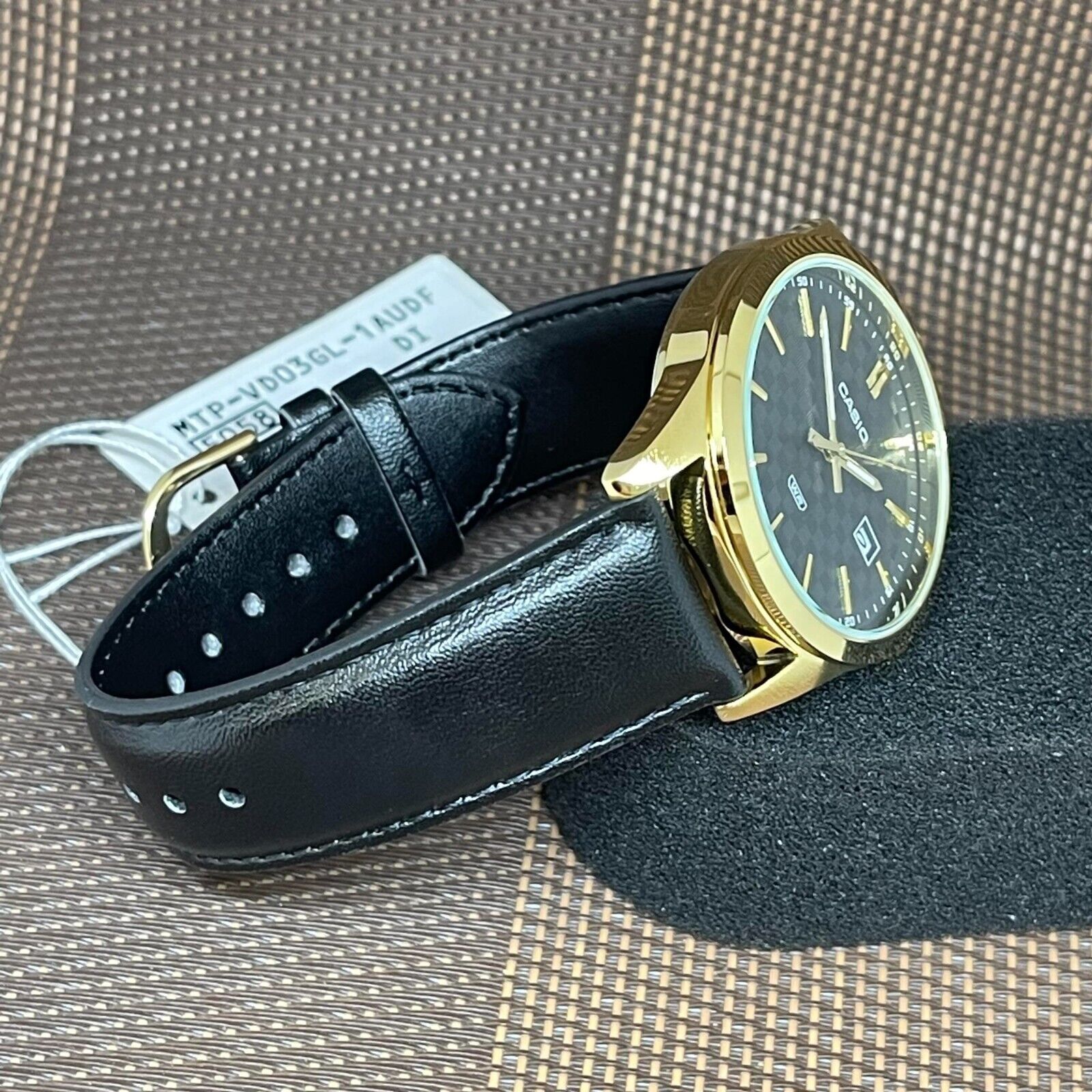 Casio MTP - VD03GL - 1AUDF Men's Standard Gold Tone Stainless Steel Black Dial 3 - Hand Analog Watch - Zamana.pk