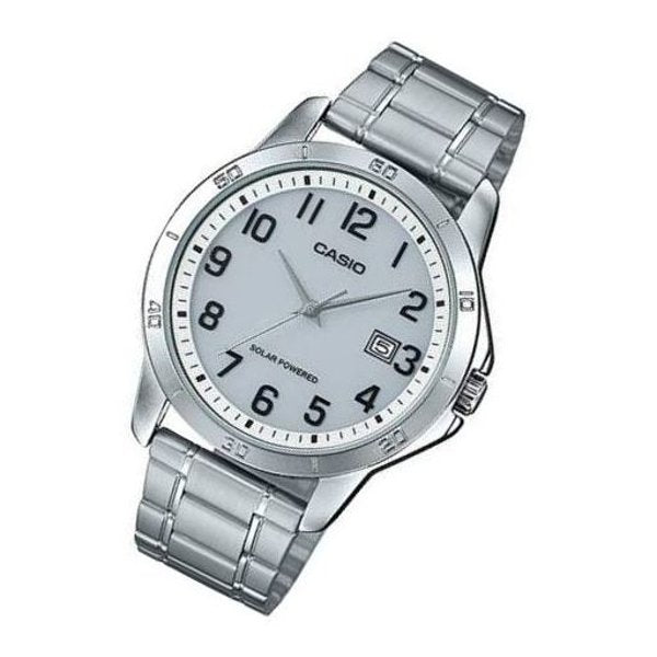 Casio MTP-VS02D-7B Men's Standard Solar Stainless Steel Gray Numbers Dial Date Watch Secondary image