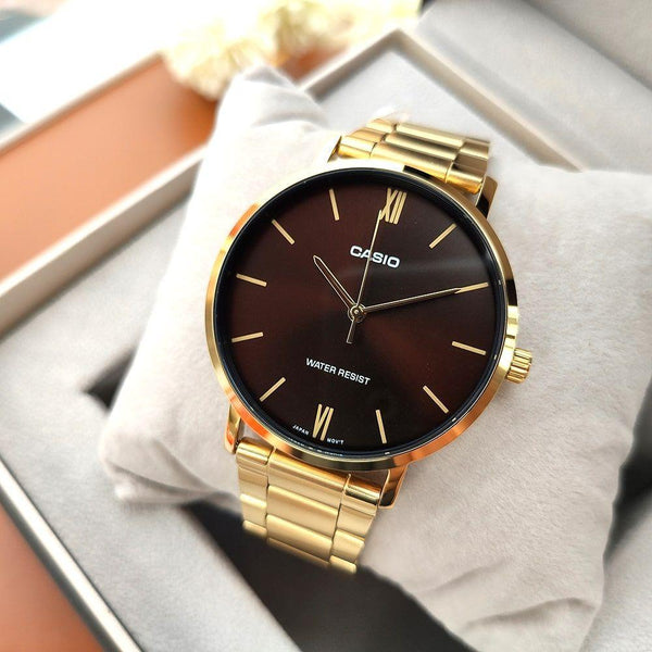 Casio MTP - VT01G - 5BUDF Men's Gold Tone Stainless Steel Watch - Zamana.pk