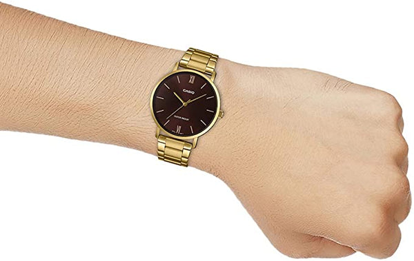 Casio MTP - VT01G - 5BUDF Men's Gold Tone Stainless Steel Watch - Zamana.pk