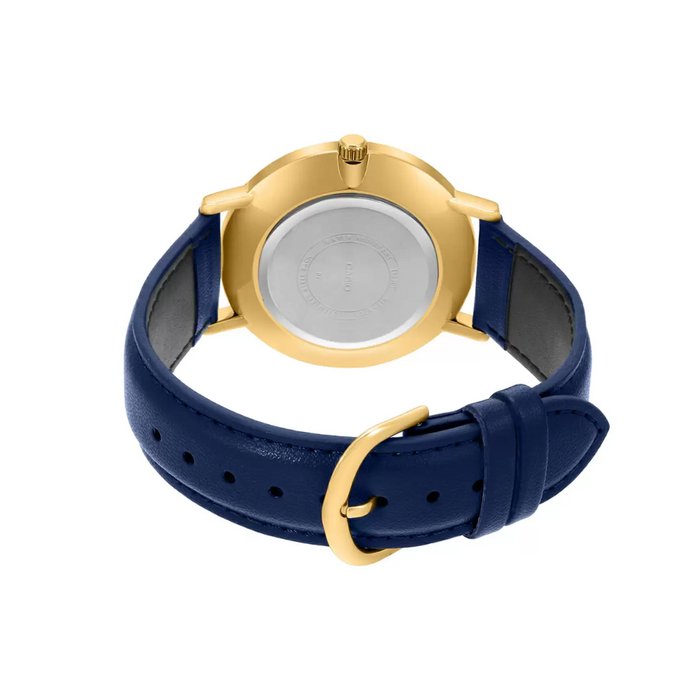Casio MTP - VT01GL - 2B2UDF Men's Gold Tone Blue Leather Band Blue Dial 3 - Hand Analog Watch - Zamana.pk