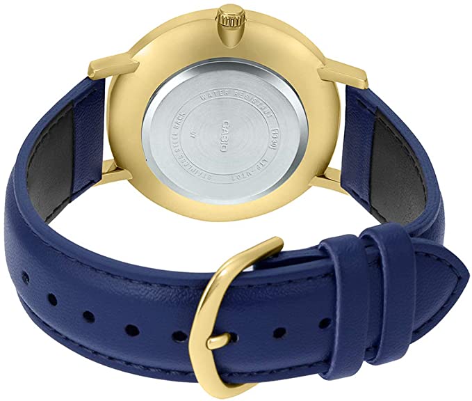 Casio MTP - VT01GL - 2BUDF Men's Blue Leather Band Watch - Zamana.pk
