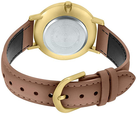 Casio MTP - VT01GL - 5BUDF Men's Gold Tone Brown Leather Band Analog Watch - Zamana.pk
