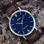Casio MTP - VT01L - 2BUDF Men's Minimalistic Blue Dial Brown Leather Band Analog Watch - Zamana.pk