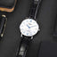 Casio MTP - VT01L - 7B1 Men's Minimalistic Silver Dial Black Leather Band Analog Watch - Zamana.pk