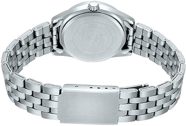 Casio MTP1335D - 1A2V Men's Stainless Steel Black Dial Analog Day Date Dress Watch - Zamana.pk