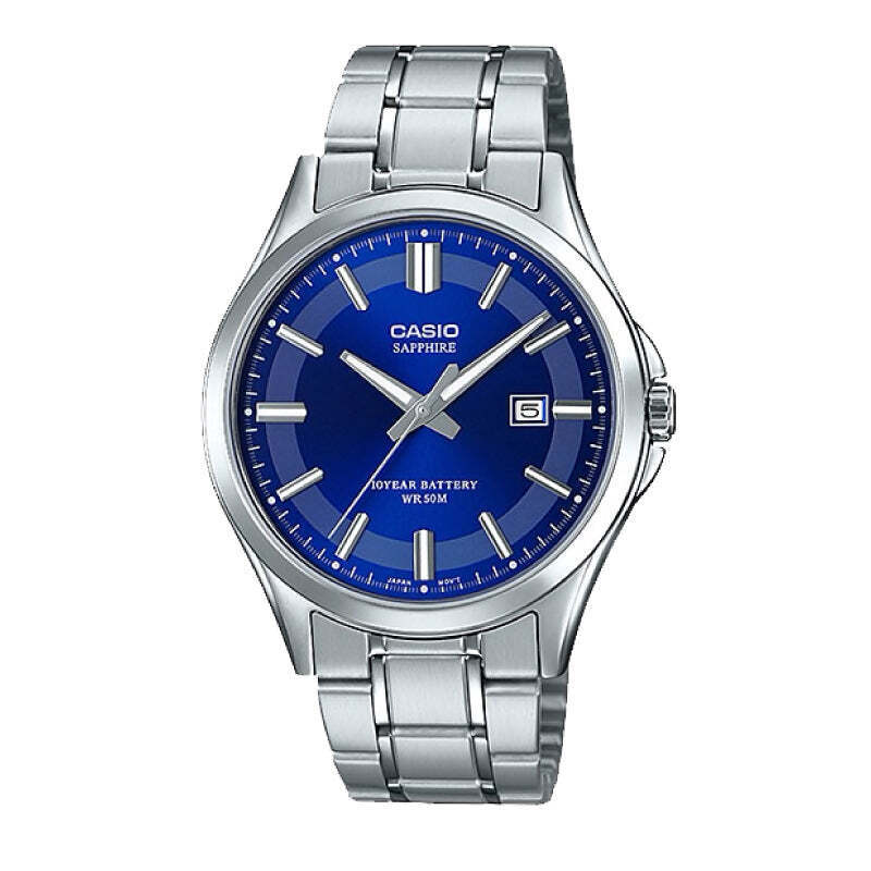 Casio MTS - 100D - 2A Men's Standard Analog Silver Stainless Steel Band Watch - Zamana.pk