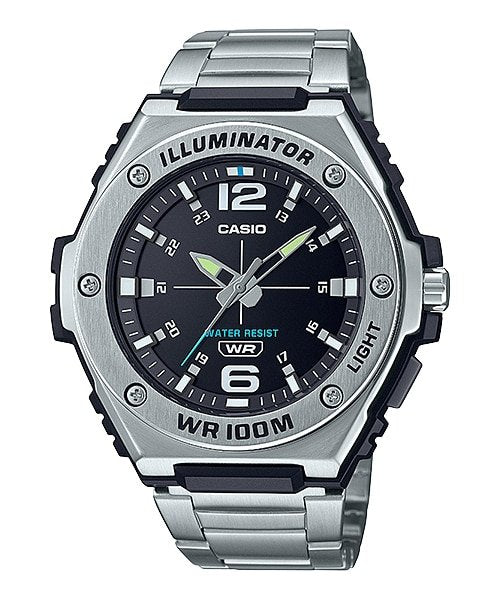 Casio MWA - 100HD - 1AVDF Stainless Steel Analog Mens Watch Illuminator 100M WR - Zamana.pk Main image