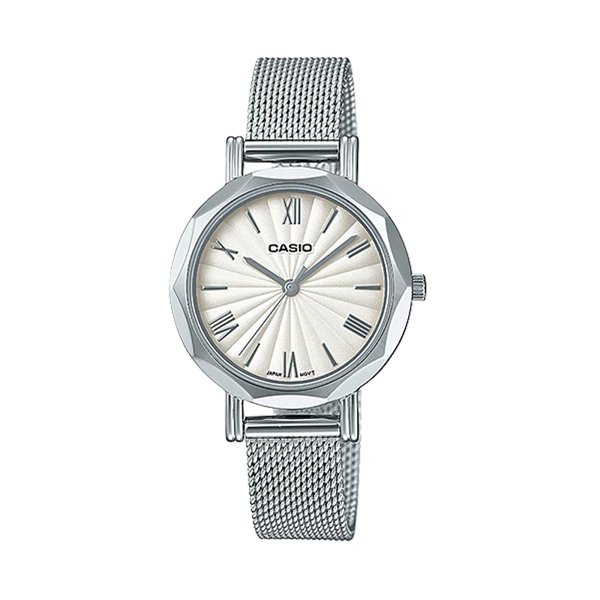 Casio Stainless Steel Mesh Band Women Analog Quartz Watch LTP - E411M - 7ADF - Zamana.pk Main image