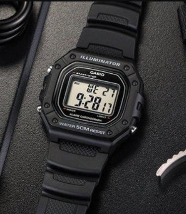 Casio W218hm 5bv Manual W-218H Para Hombre Con Cronómetro, Alarma