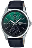 Casio Watch for men Leather Band with Green Gradient Dial MTP - E330L - 3AVDF - Zamana.pk