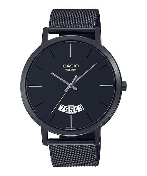 Casio Watch for Men MTP - B100MB - 1EVDF Analog Stainless Steel Black Band - Zamana.pk