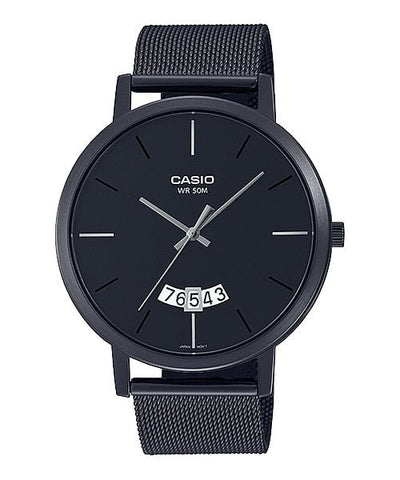 Casio Watch for Men MTP - B100MB - 1EVDF Analog Stainless Steel Black Band - Zamana.pk