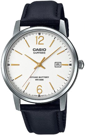 Casio White Dial Leather Strap Quartz MTS - 110L - 7AVDF Men's Watch - Zamana.pk