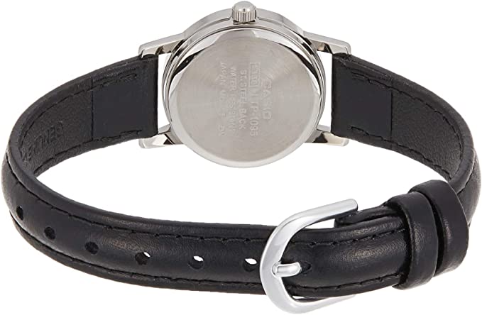 Casio Women's LTP - 1095E - 7A Black Leather Quartz Watch with Silver Dial - Zamana.pk