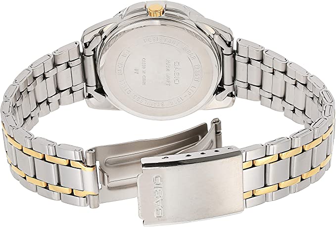 Casio Women's LTP - 1314SG - 1AV Silver Stainless - Steel Quartz Watch with Black Dial - Zamana.pk