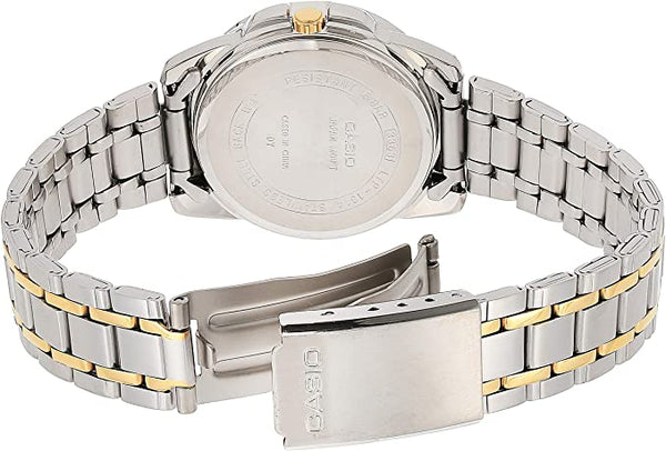 Casio Women's LTP - 1314SG - 1AV Silver Stainless - Steel Quartz Watch with Black Dial - Zamana.pk