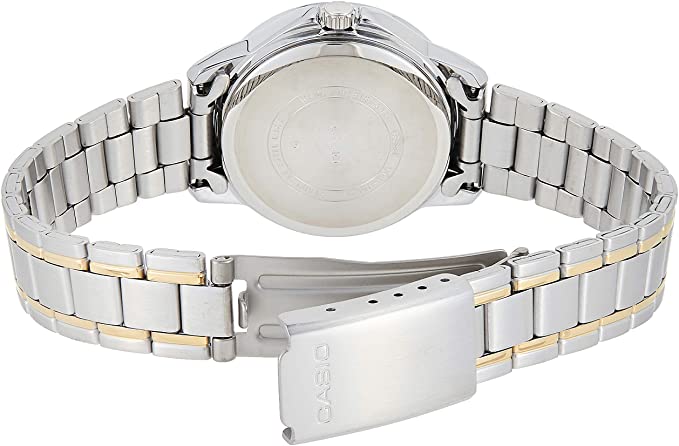 Casio Women's LTP - V004SG - 9A Two Tone Stainless Steel Band Analog Watch - Zamana.pk