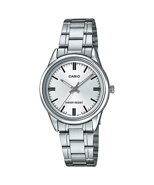 Casio Women's LTP - V005D - 7A White Dial Stainless Steel Band Analog Watch - Zamana.pk Main image