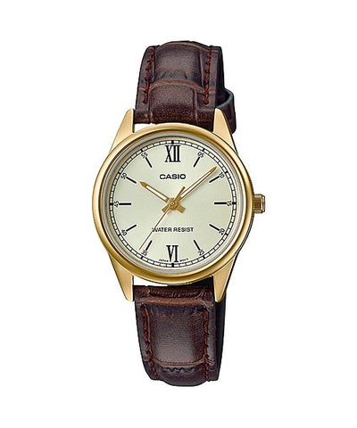 Casio Womens Quartz Watch, Analog Display and Leather Strap LTP - V005GL - 9BUDF - Zamana.pk