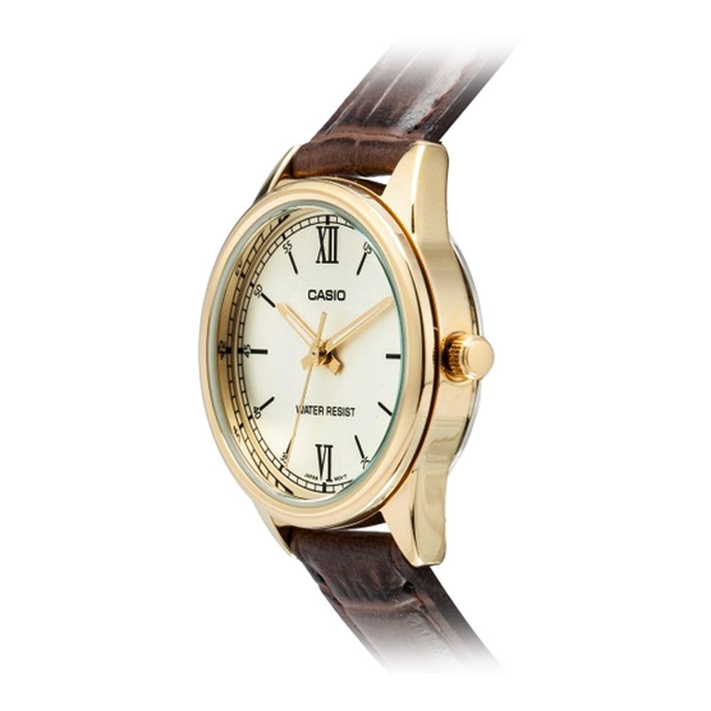 Casio Womens Quartz Watch, Analog Display and Leather Strap LTP-V005GL-9BUDF Secondary image