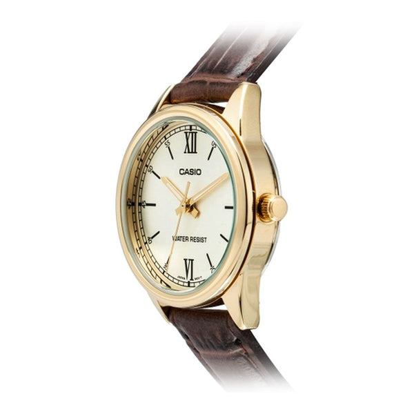 Casio Womens Quartz Watch, Analog Display and Leather Strap LTP - V005GL - 9BUDF - Zamana.pk