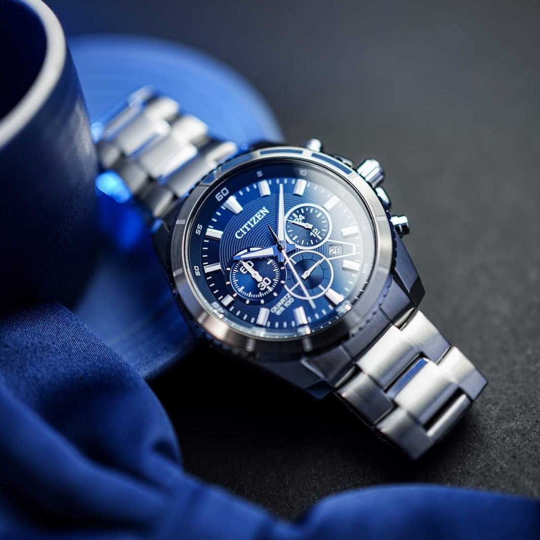 Citizen - AN8201 - 57L - Quartz Chronograph Stainless Steel Watch For Men - Zamana.pk Main image