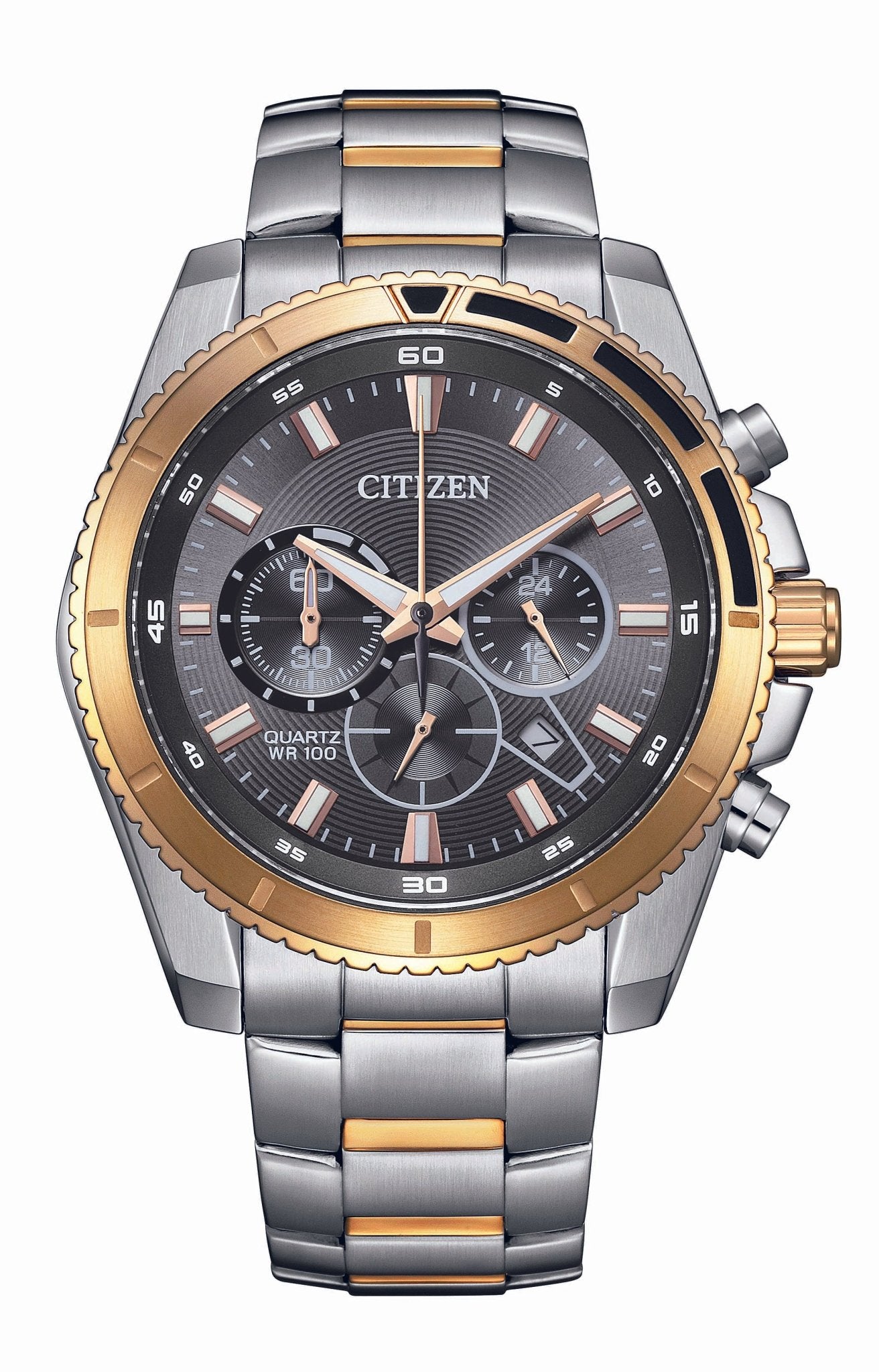 Citizen - AN8204 - 59H - QUARTZ Chronograph Stainless Steel Watch For Men - Zamana.pk Main image