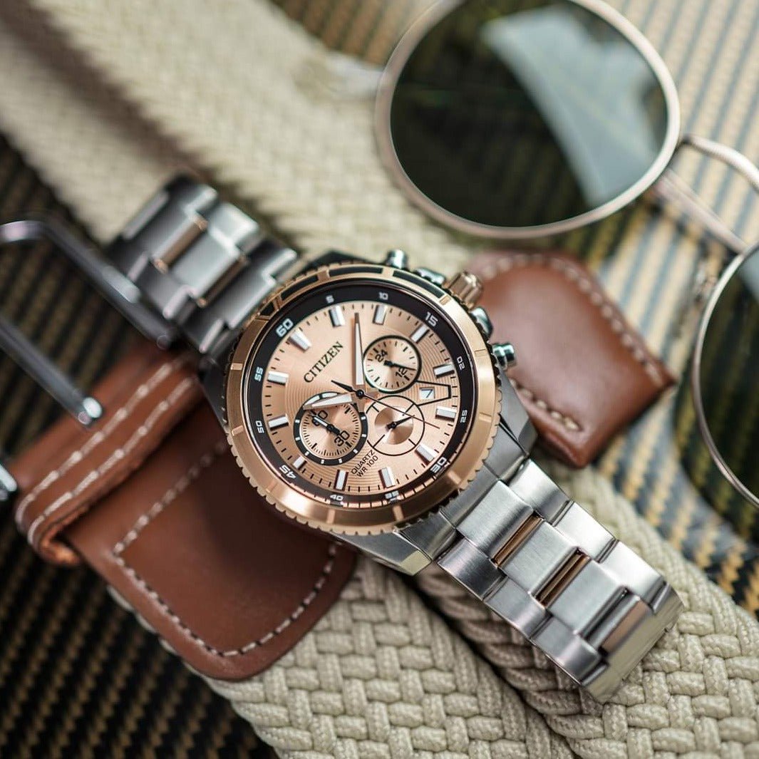 Citizen - AN8204 - 59X - Quartz Chronograph Stainless Steel Watch For Men - Zamana.pk Main image